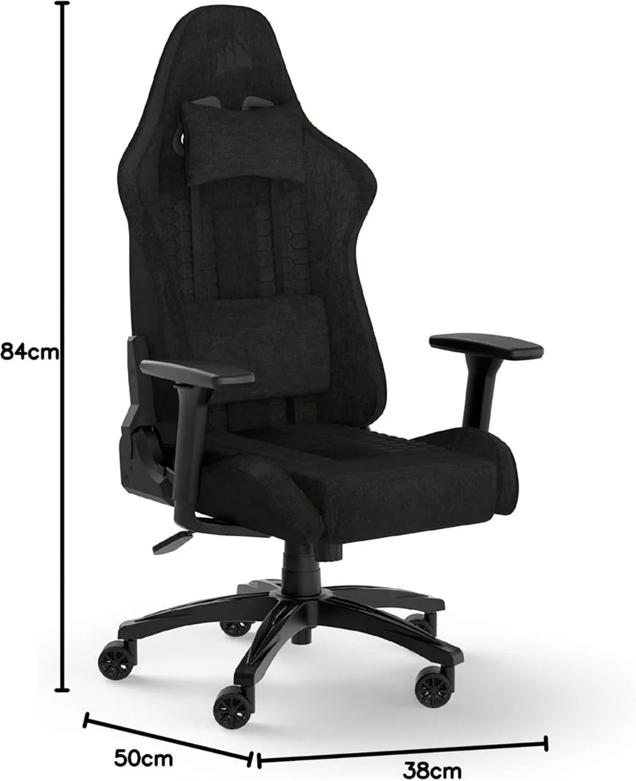 **Corsair TC100 Ergonomic Gaming Chair - Adjustable Height, Lumbar Support, Black - Perfect for PC Gaming, Office Work & Home Comfort**