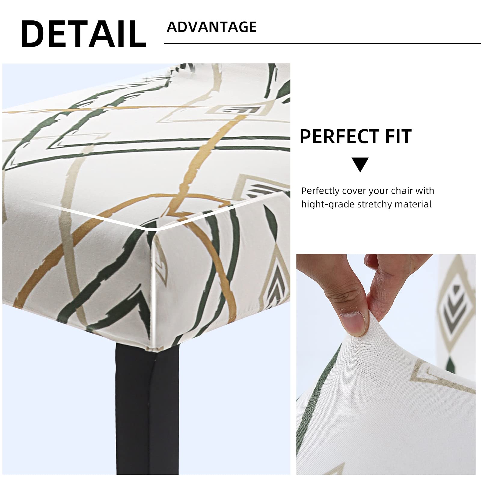 Stretch Spandex Dining Chair Covers - Washable & Removable Parson Chair Slipcovers for Kitchen, Dining Room - Light Beige (Set of 6) - Protects Chairs from Spills & Stains, Perfect for Everyday Use & Entertaining