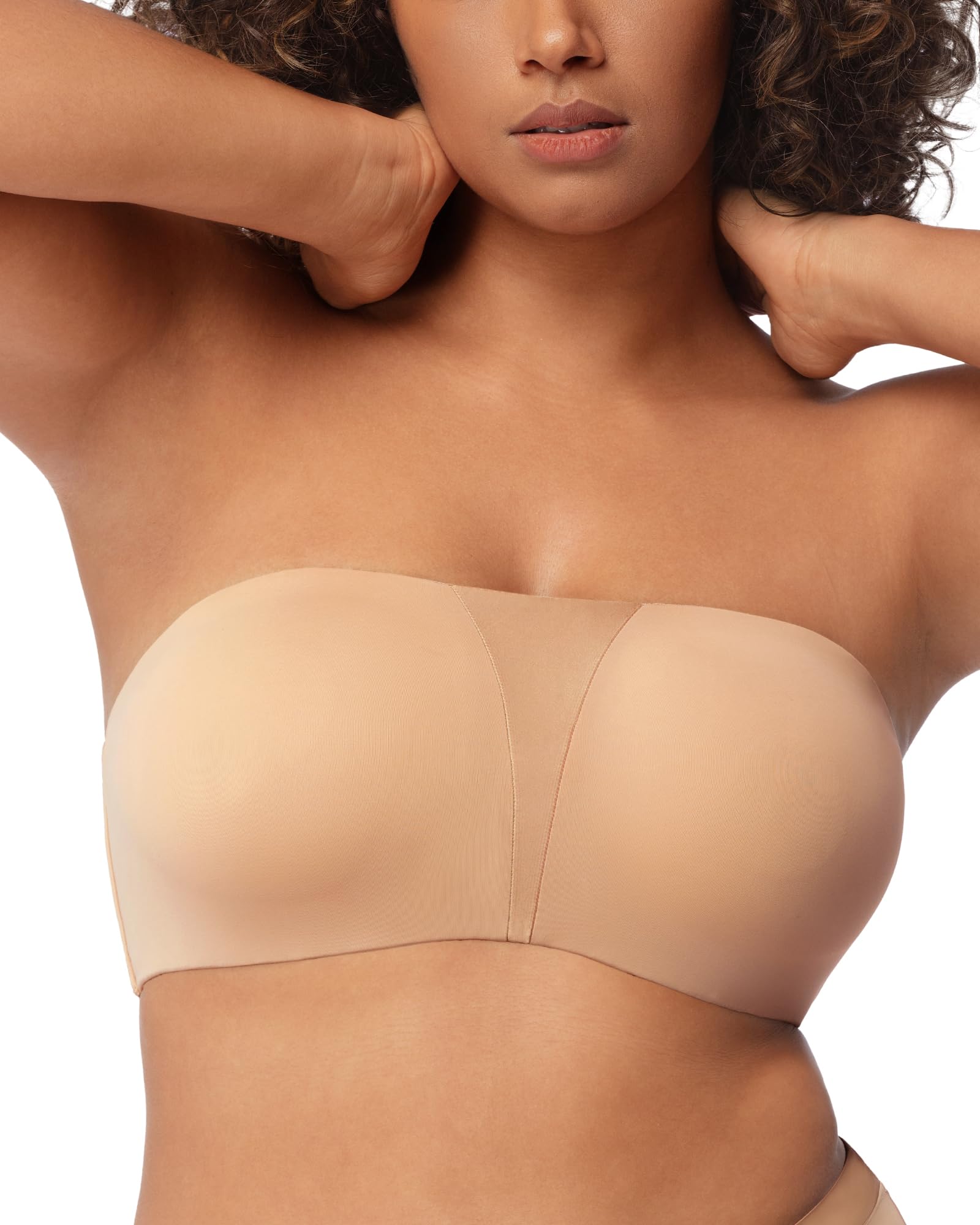 HSIA Women's Strapless Bra for Big Bust - Full Coverage Plus Size Bandeau Bra with Anti-Slip Underwire for Large Breasts | Perfect for Wedding Dresses, Evening Gowns & Formal Wear