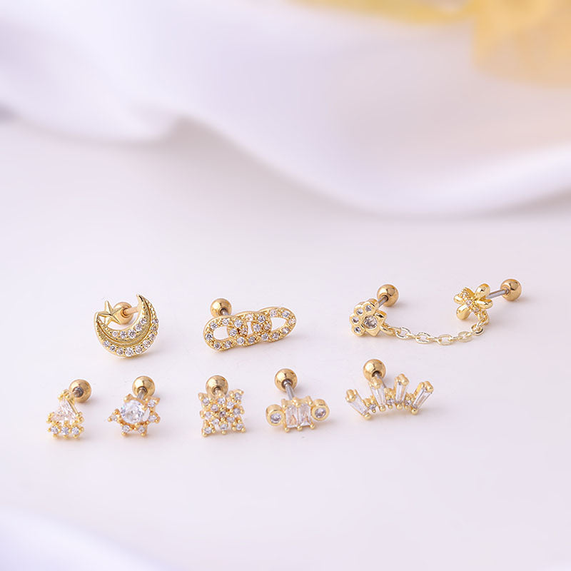 20G Cartilage Tiny Geometric Stud Earrings | HSPJ645 | Perfect for Everyday Wear, Parties & Gifts