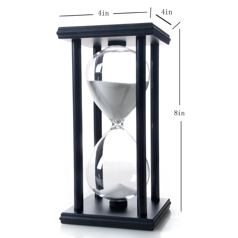 Bellaware 45-Minute Hourglass Sand Timer - White Wooden Sand Clock for Kitchen, Classroom, Yoga & Meditation