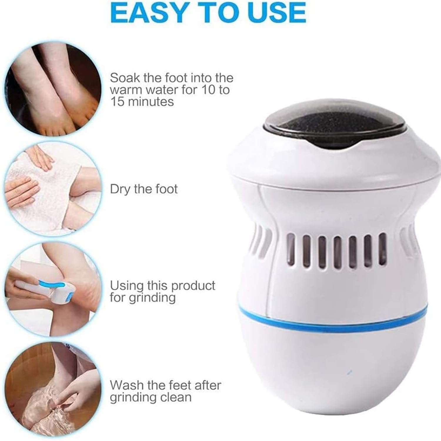 Electric Callus Remover for Feet - Rechargeable Pedicure Tool with 6 Attachments | Professional Foot Care Device for Callus & Dead Skin Removal | Perfect for Home Pedicure & Soft Smooth Feet