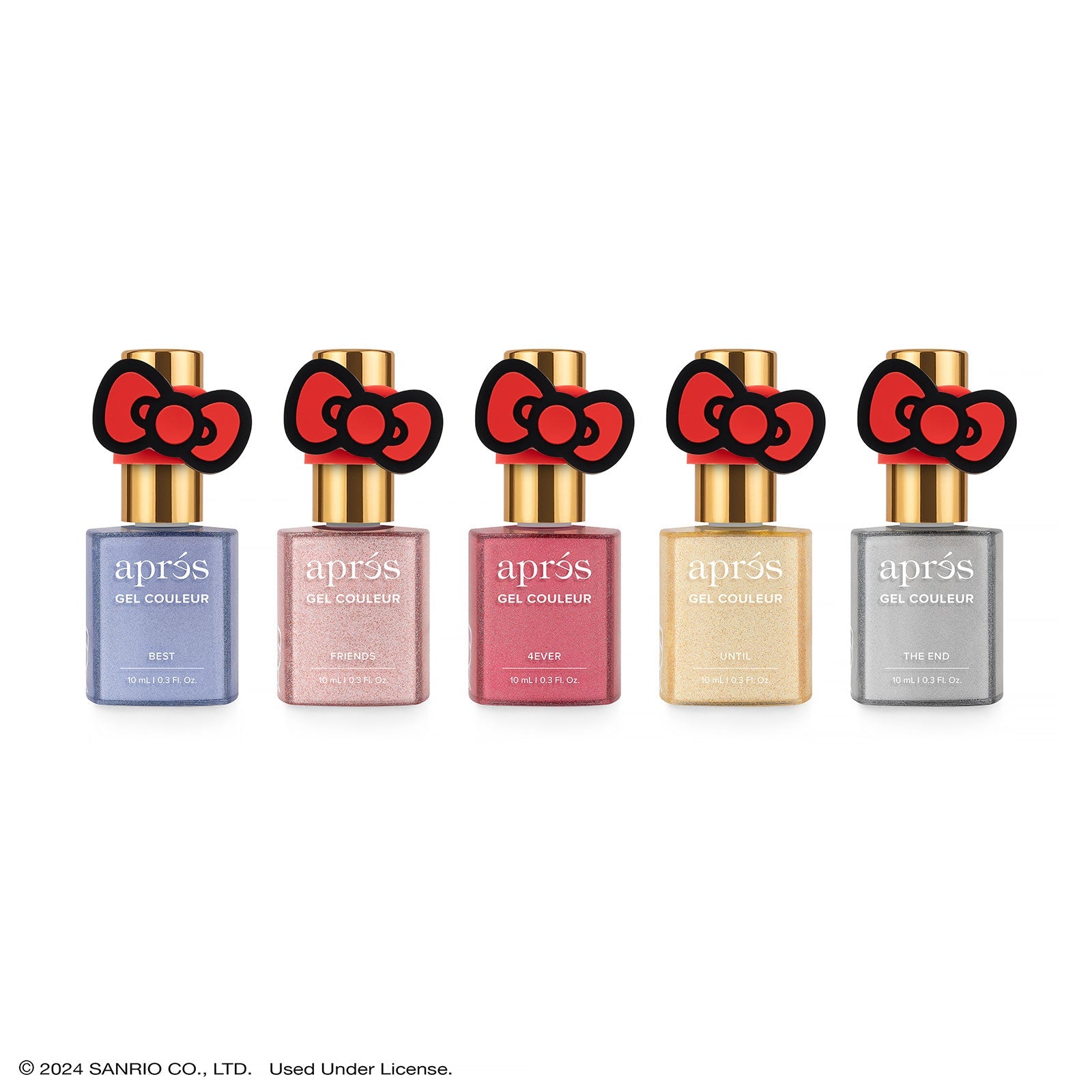 Apres Hello Kitty Best Friends Flash Glitter Gel Color Set - 12 Vibrant Nail Polish Shades for Gel Manicure, Perfect for Parties, Holidays & Special Occasions