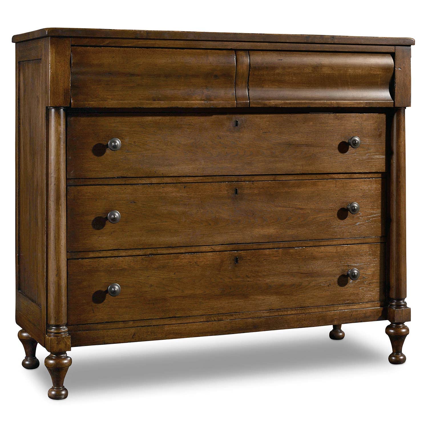 Hooker Furniture Archivist 5-Drawer Dresser in Pecan Finish - Stylish Bedroom Storage for Clothes & Accessories