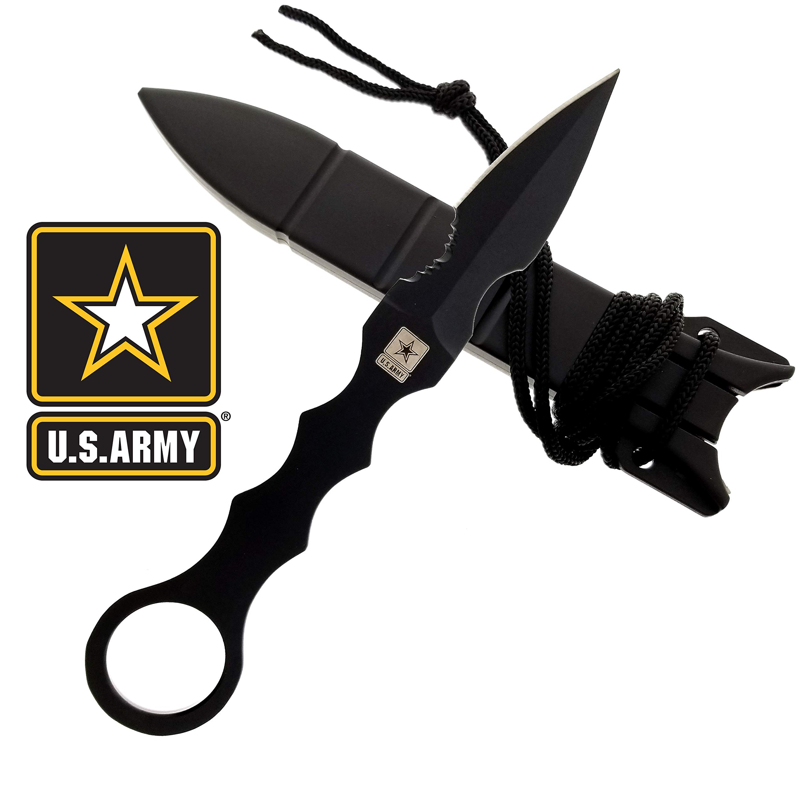 Falcon U.S. Army Licensed Military Tactical Knife Set - 2 Ring Karambit, SOCP Style Dagger & Combat Knife for Outdoor Survival, Camping, Hunting, EDC & Tactical Gear Collection | Perfect for Military Enthusiasts, Bushcraft & Self-Defense