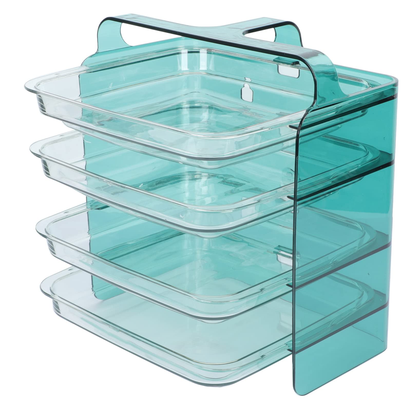 Cabilock Wall Mounted Transparent Kitchen Shelf Organizer - Perforation-Free Prep Tray for Hot Pot, Food Serving & Storage - Ideal for Home Kitchens & Restaurants (Easy Wall Installation, Space Saving)