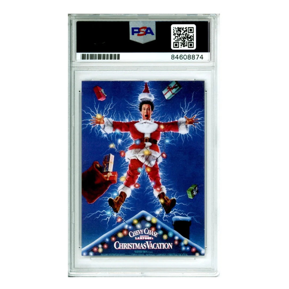 PSA Certified Chevy Chase Autographed Christmas Vacation Trading Card - Clark Griswold Signed Memorabilia for Movie Collectors & Holiday Decor
