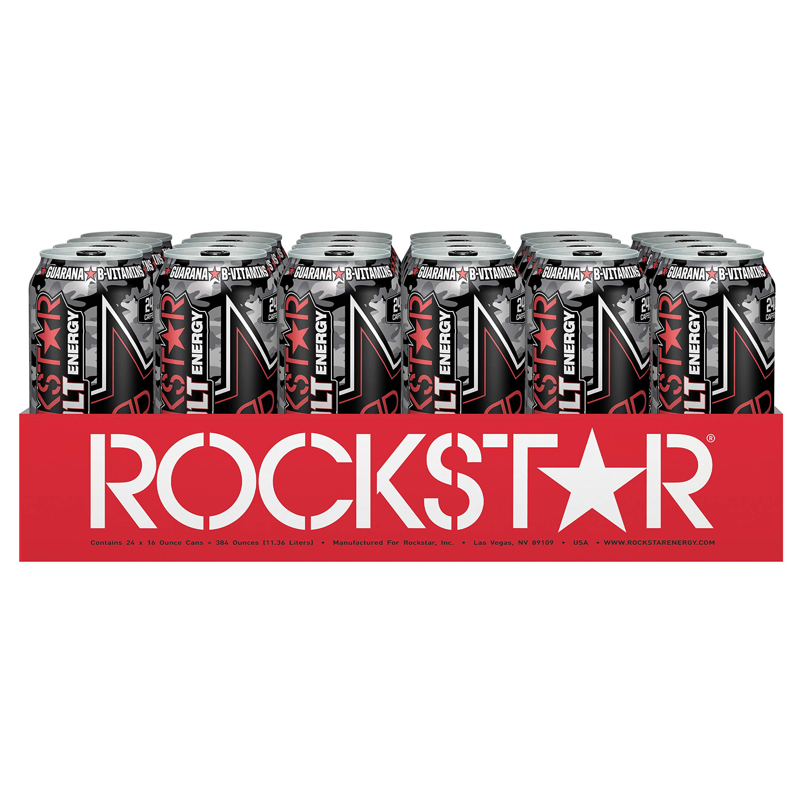 Rockstar Energy Drink Revolt - Black Cherry Flavor, 24 Cans | Sugar Free Energy Boost for Workouts, Gaming & Late Night Study