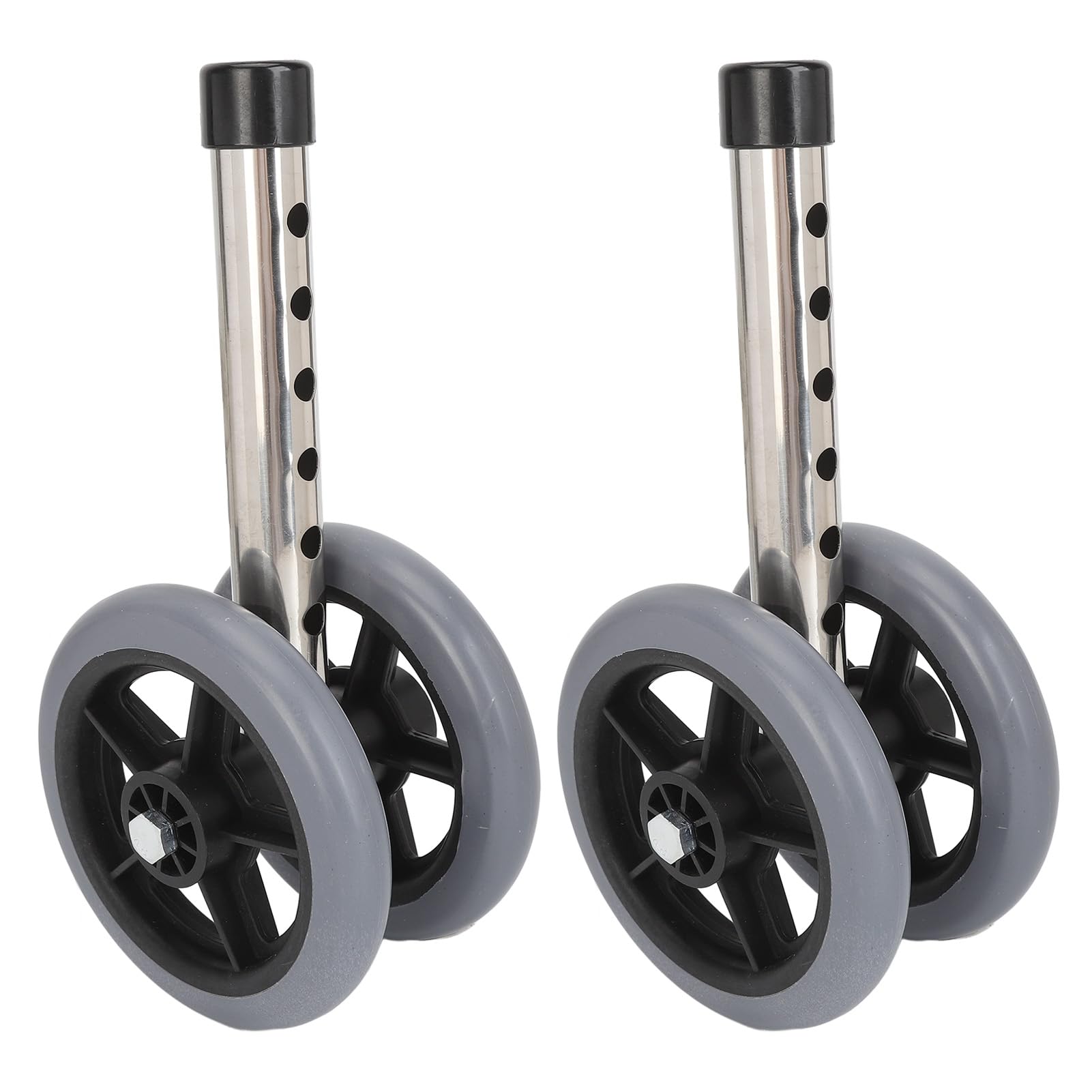 2 Pcs Walker Replacement Wheels - Durable Walking Aid Accessories for Elderly & Mobility Support - Perfect for Indoor & Outdoor Use on Hard Floors & Pavement