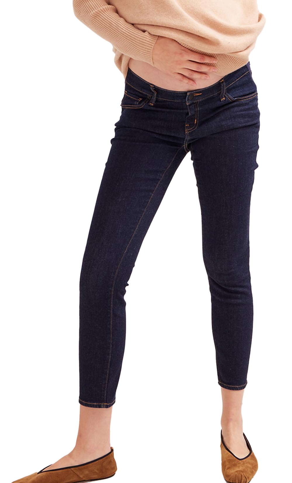 HATCH Slim Maternity Jeans - Stretch Under Belly Pregnancy Pants with Recycled Cotton Denim - Comfortable for Work, Travel & Everyday Wear