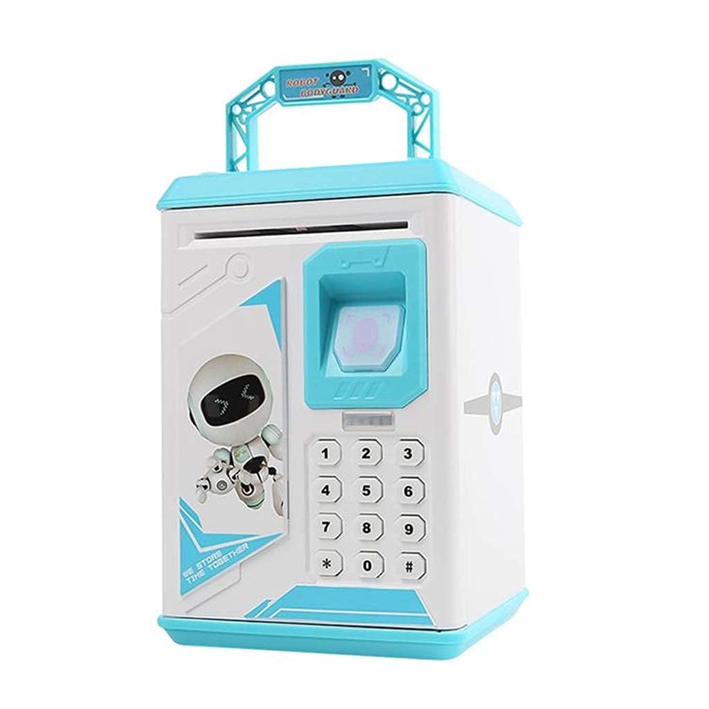 QZH Electronic Piggy Bank ATM with Password - Kids Money Saving Box for Cash & Coins, Auto Roll Paper Banknote, Digital Safe Box - Perfect Gift for Children's Financial Education & Birthday Presents (Home, School Savings Tool)