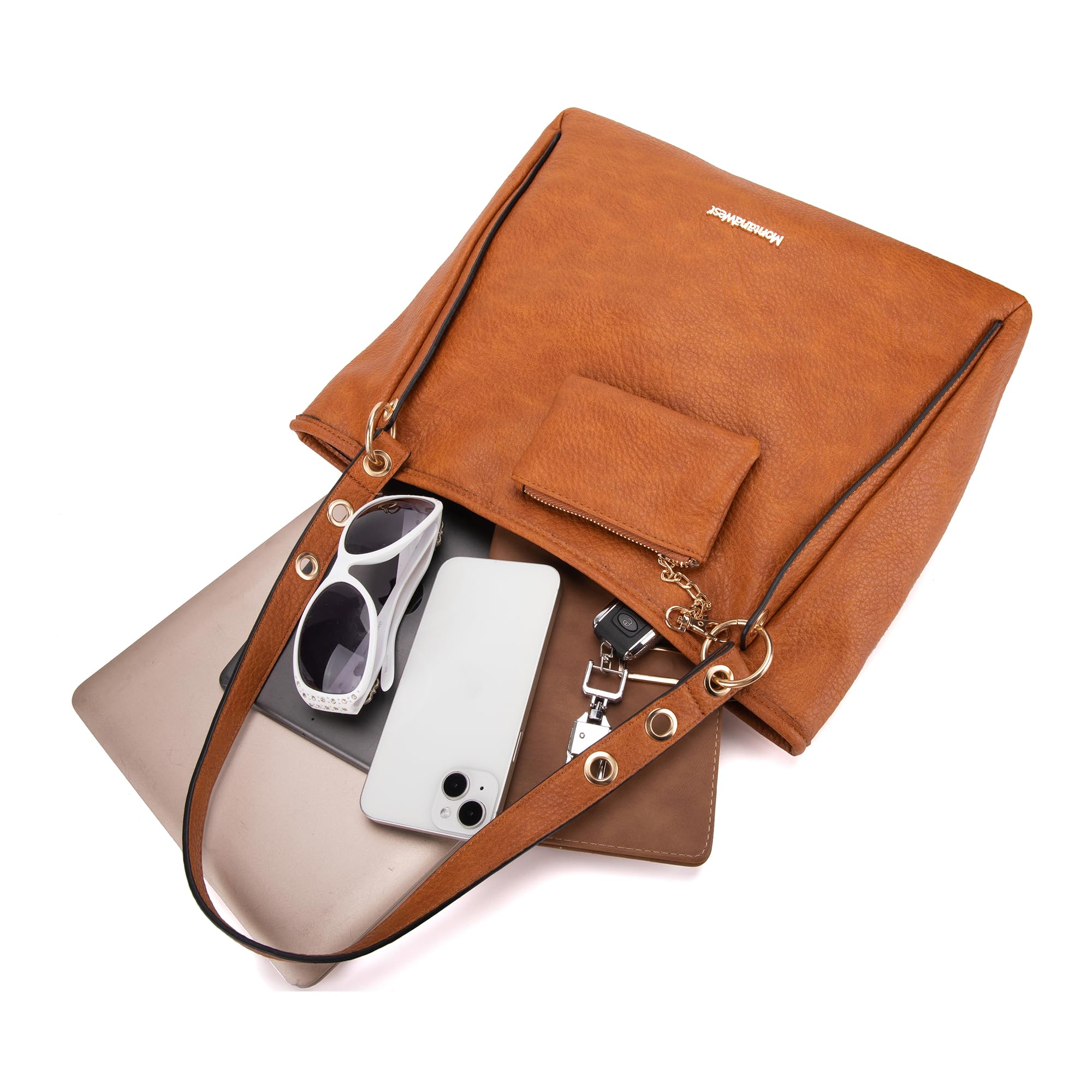 Montana West Large Tote Bag for Women - Stylish Leather Shoulder Purse & Handbag for Work, Travel & Everyday Use
