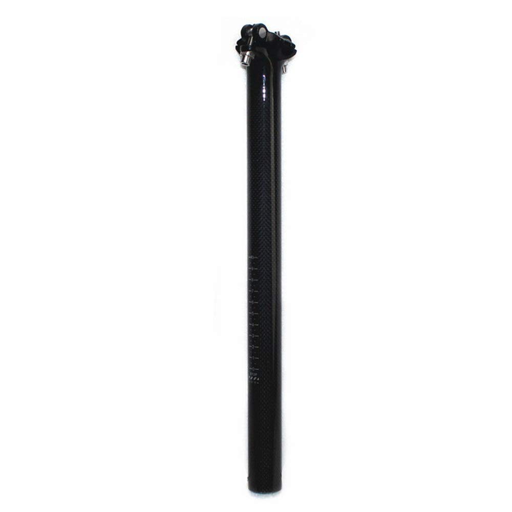 Premium Carbon Fiber Bike Seat Post 350mm/400mm - Lightweight & Durable Cycling Seatpost for Fixed Gear & Road Bikes (30.8mm Diameter, Bright Black) - Perfect for Commuting, Racing & Long-Distance Riding