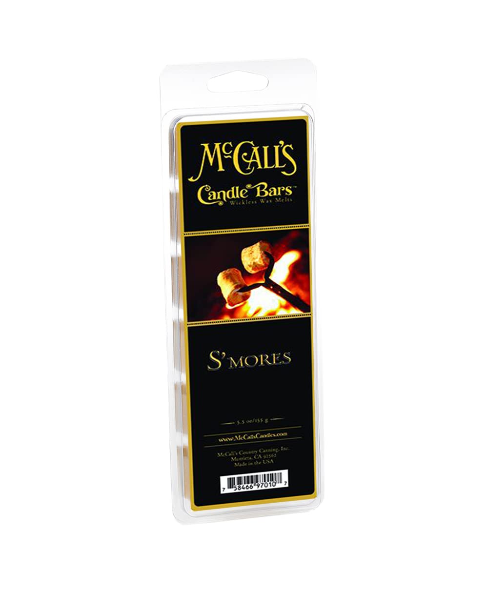 McCalls S'Mores Scented Candle Bars - 5.5 oz Wax Melts for Home, Romantic Evenings & Cozy Fall Decor