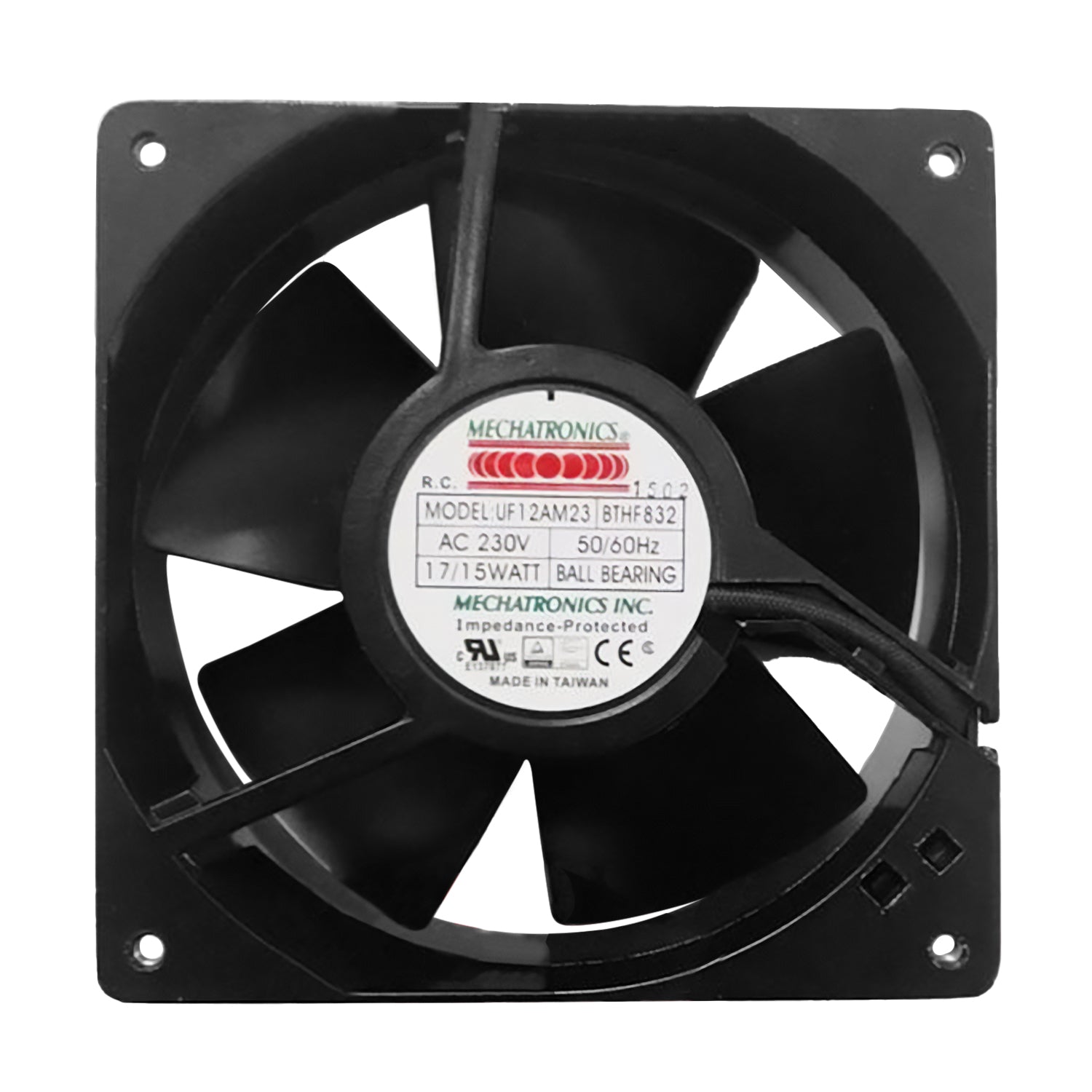 High Temperature 120x120x38mm 230V AC Cooling Fan - Mechatronics UF12AM23 BTHR F832 for Industrial Equipment, HVAC Systems & Server Racks