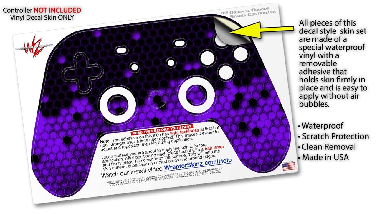 Google Stadia Controller HEX Purple Skin Decal Wrap - Gaming Accessory