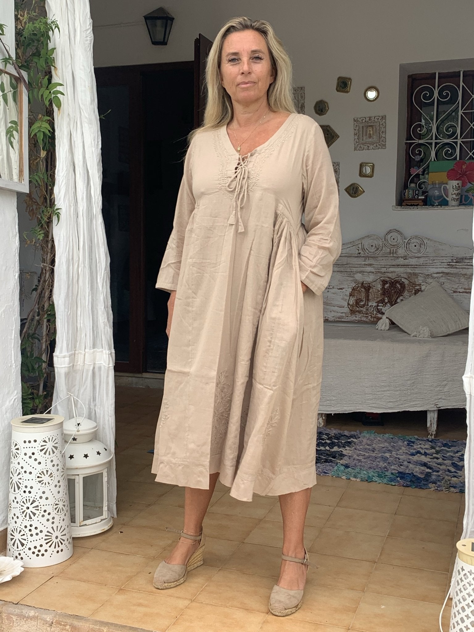 Premium Mughal Dress - Softest Muslin Cotton in Neutral Sand Color | Elegant Ethnic Wear for Festivals, Weddings & Cultural Events