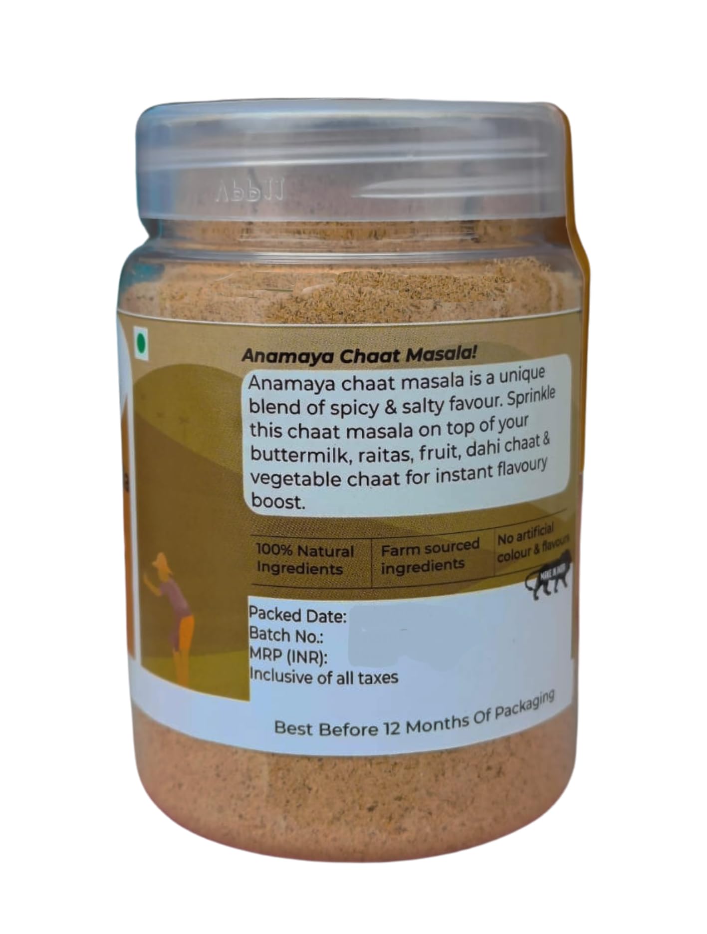 Anamaya Chaat Masala Powder 100g | Authentic Indian Spice Blend for Chaat, Fruits & Salads | Reusable Storage Jar | Pack of 1 | Perfect for Home Cooking, Snacks & Indian Cuisine
