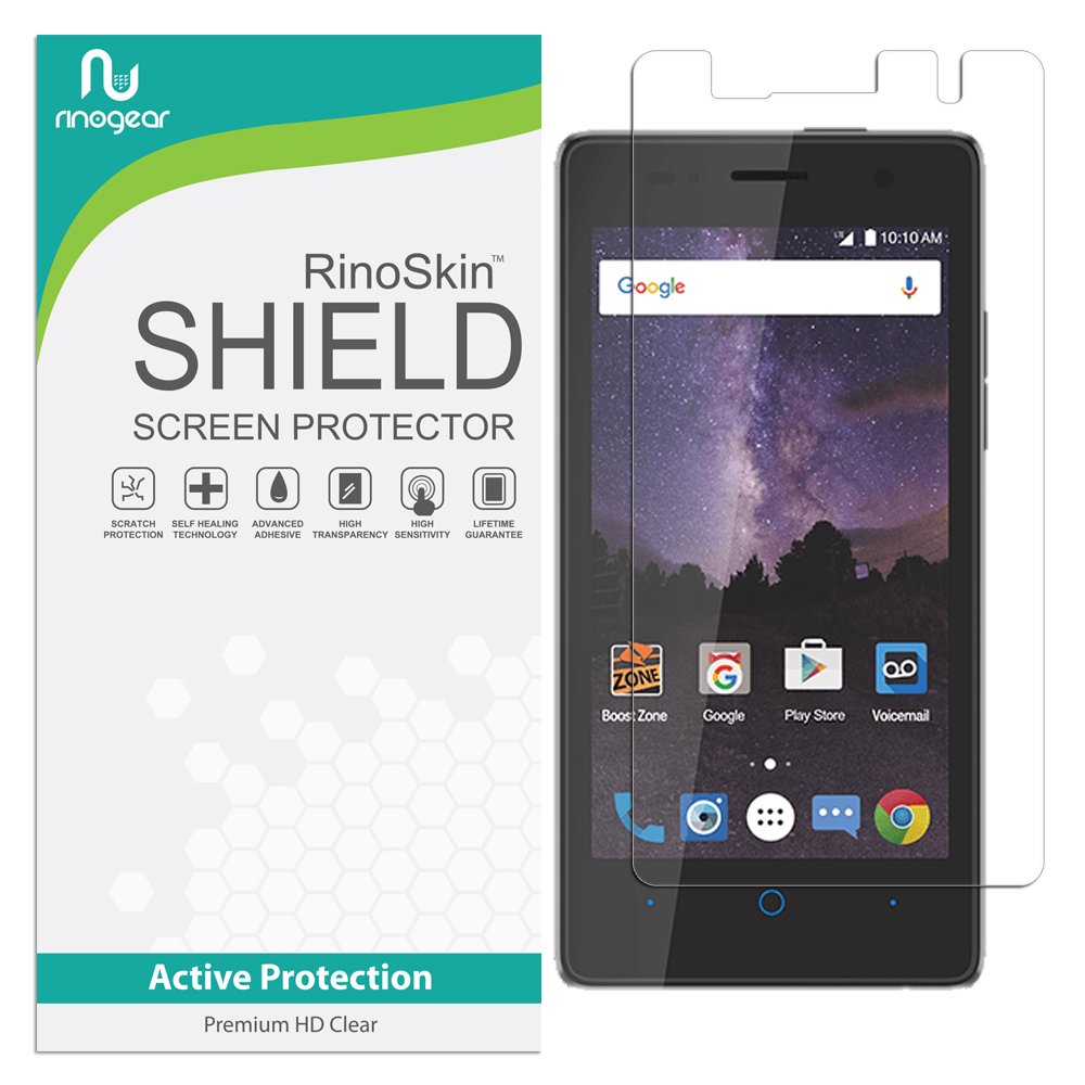 RinoGear Screen Protector for ZTE Tempo - Case Friendly Flexible TPU Film with Full Wet Install Kit & Solution Spray - Perfect for Everyday Protection Against Scratches and Drops