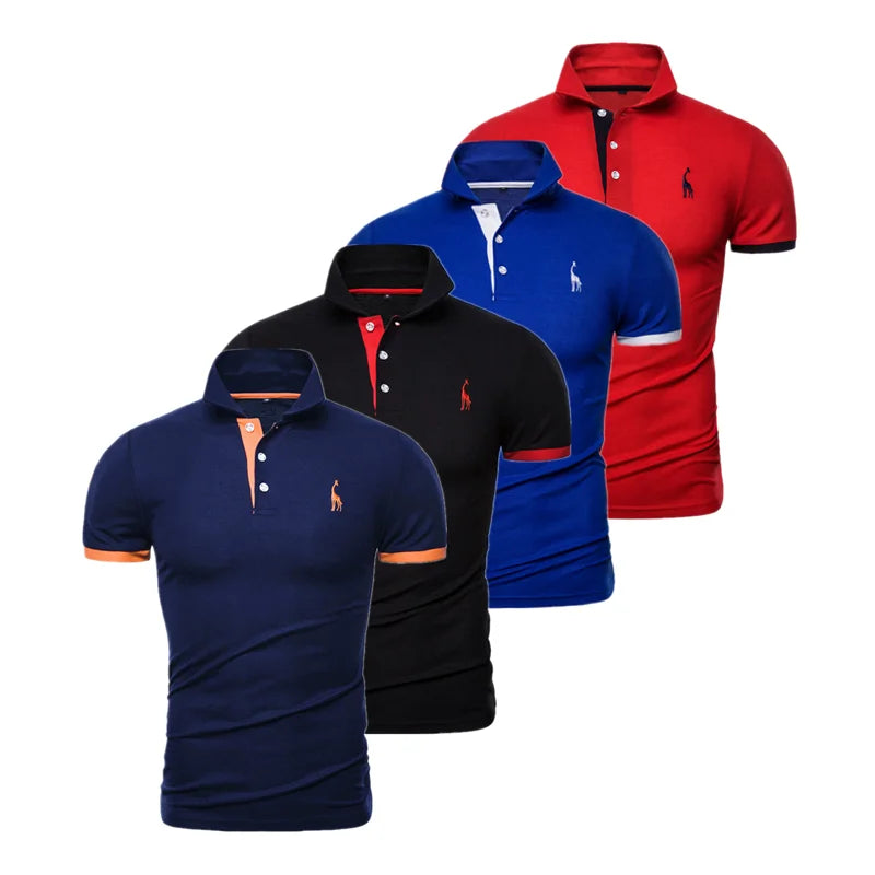 4 Pack Men's Slim Fit Embroidery Polo Shirts - Breathable Short Sleeve Casual & Business Shirts for Summer | Office Wear, Golf Outings & Social Events