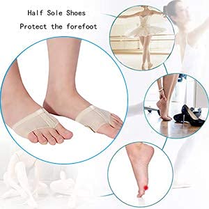 Dance Foot Thongs & Lyrical Ballet Shoes - Thong Toe Paws, Belly Dance Paw Pad Half Sole (M) for Ballet, Contemporary, and Lyrical Performances