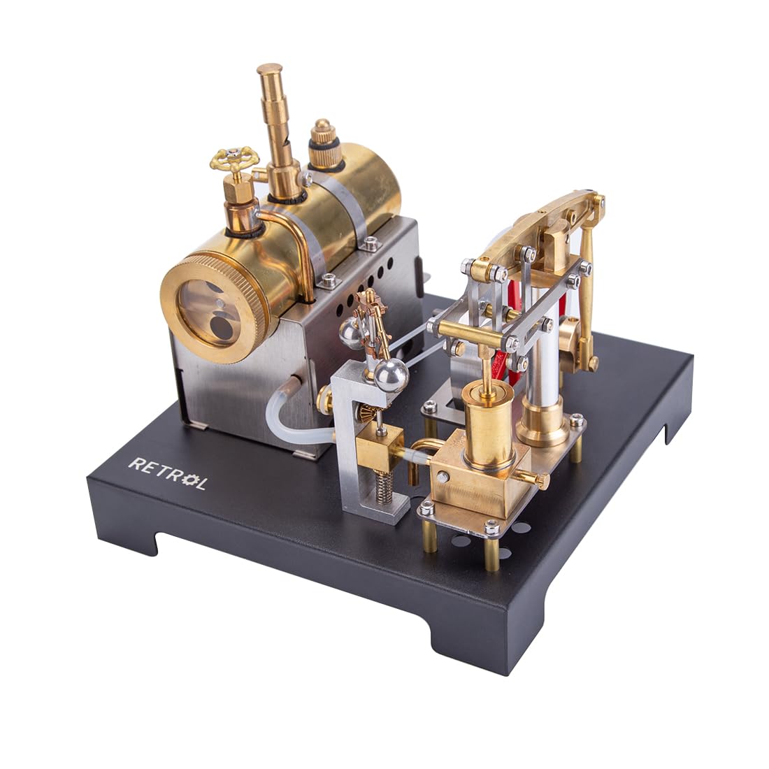 FunXylophy Full Metal DIY Steam Engine Model Kit - Mini Stationary Beam Steam Engine with Horizontal Boiler & Centrifugal Governor (85PCS) - Perfect for STEM Education, Science Experiments & 2024 Christmas Gifts
