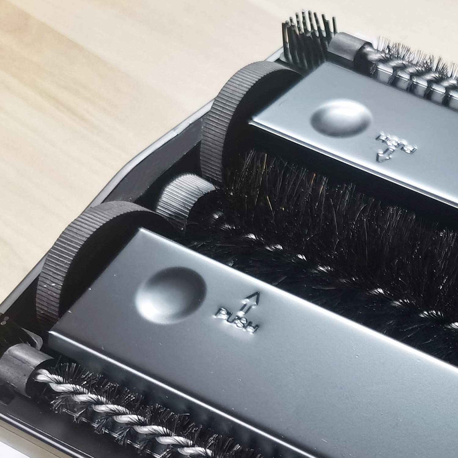 EZ SPARES Quiet Carpet Sweeper with Pig-Bristles - Strong Roller Brush for Home & Office Cleaning
