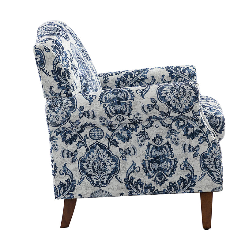 Matteo Upholstered Armchair with Nailhead Trim - Modern Accent Chair for Living Room, Bedroom & Office - Comfortable Lounge Chair with Stylish Nailhead Detailing