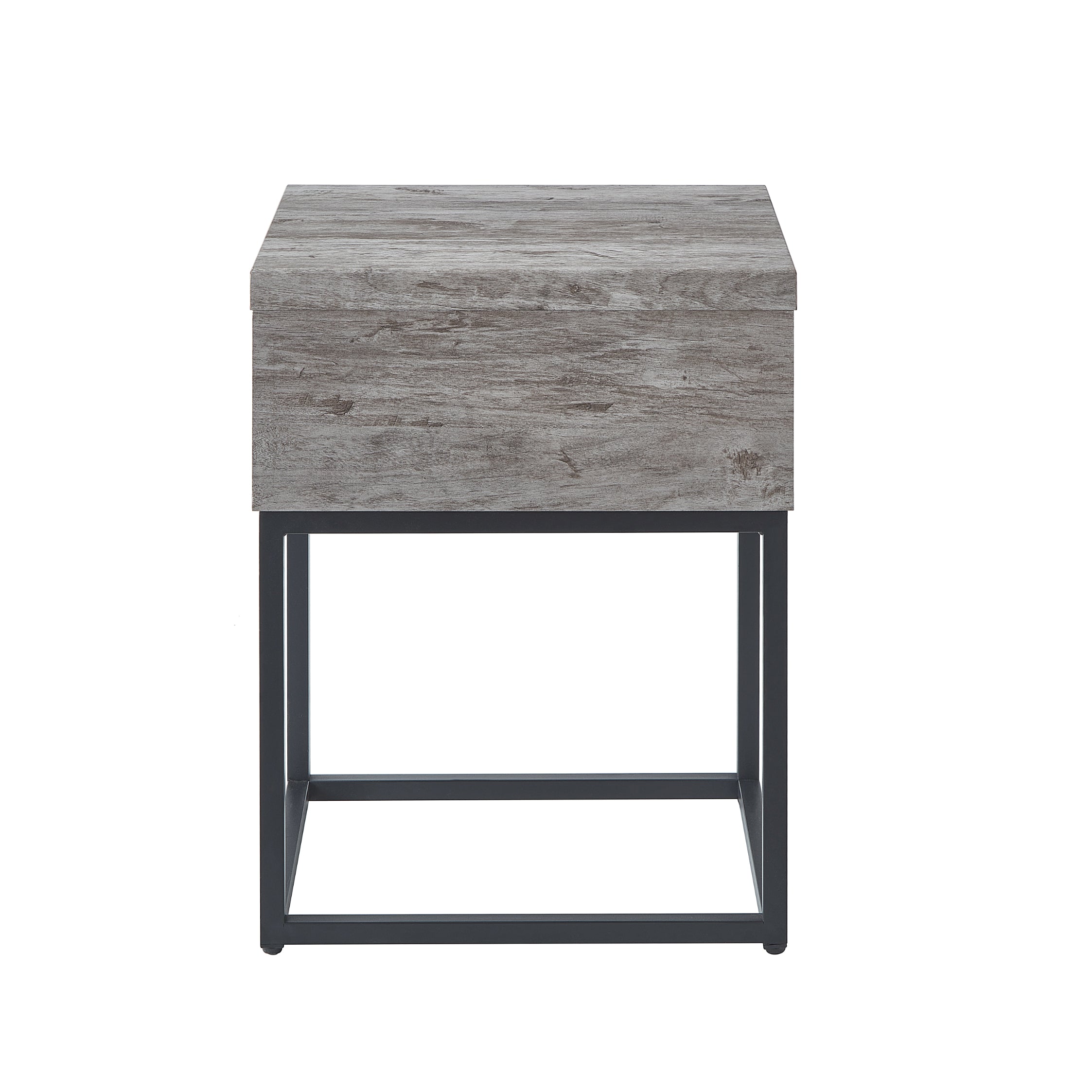 Roundhill Furniture Celestial Contemporary Storage End Table - Modern Nightstand with Drawer for Bedroom, Living Room & Office - Stylish Side Table for Home Decor & Organization
