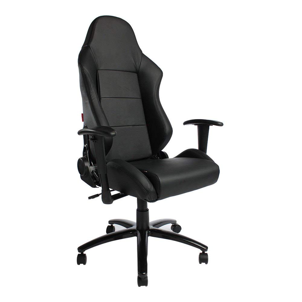 Premium Black Leatherette Office Racing Chair (CPA5001PBK) - Ergonomic Gaming & Work Desk Chair for Home Office and PC Gaming Setup