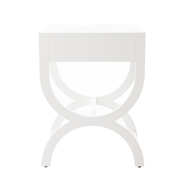 Alexis Side Table - Modern Nightstand with Storage Shelf for Bedroom, Living Room & Office - Small End Table with Drawer & Open Shelf for Home Decor