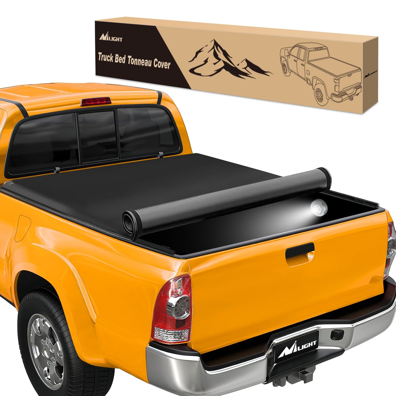 2014-2021 Toyota Tundra 5.5ft Soft Roll Up Truck Bed Tonneau Cover - Waterproof & Durable Pickup Truck Accessory for Cargo Protection & Improved Fuel Efficiency