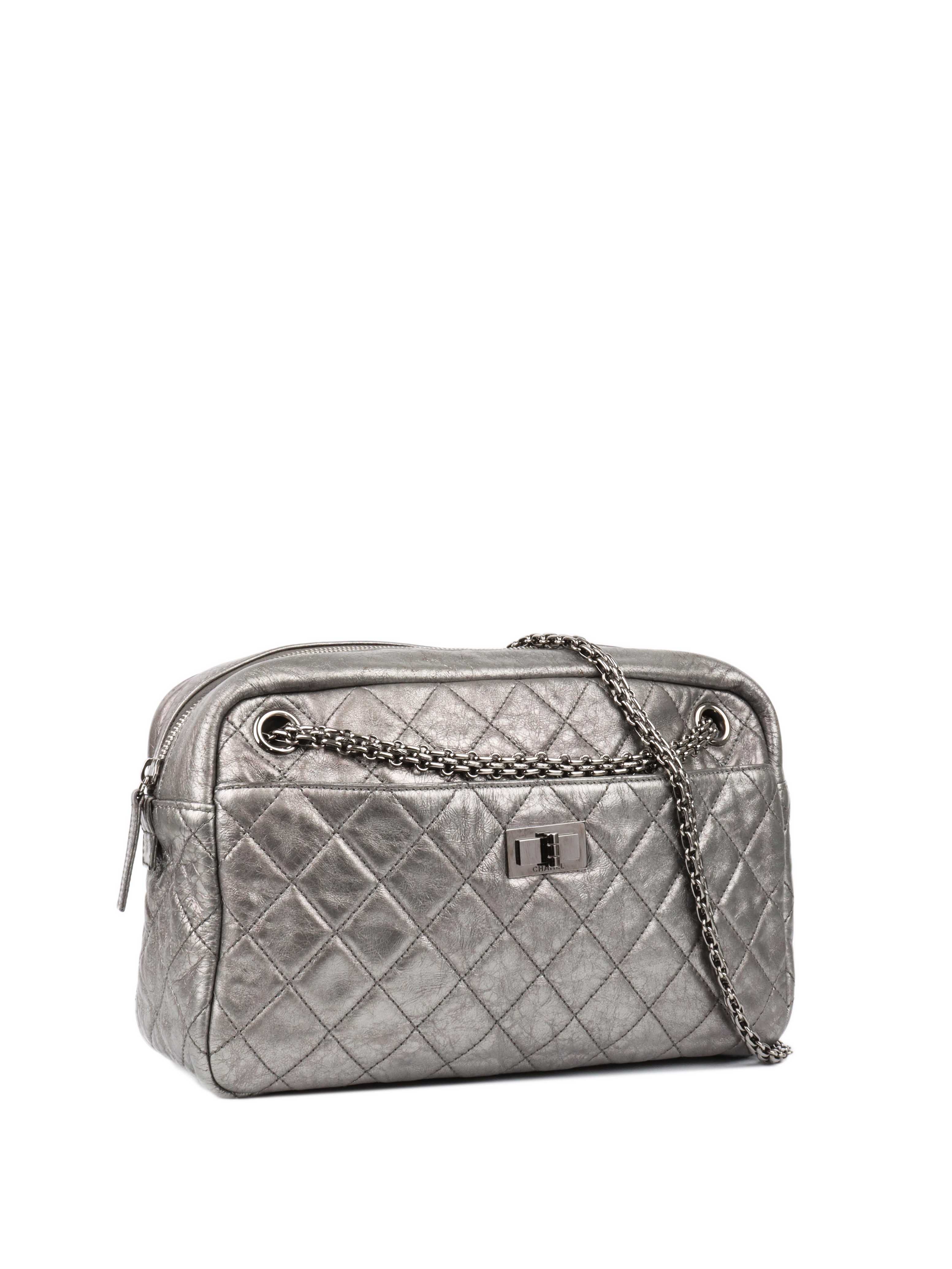 Chanel Metallic Silver 2.55 Reissue Camera Bag - Luxury Designer Crossbody Purse for Women | Perfect for Evening Events, Parties & Travel