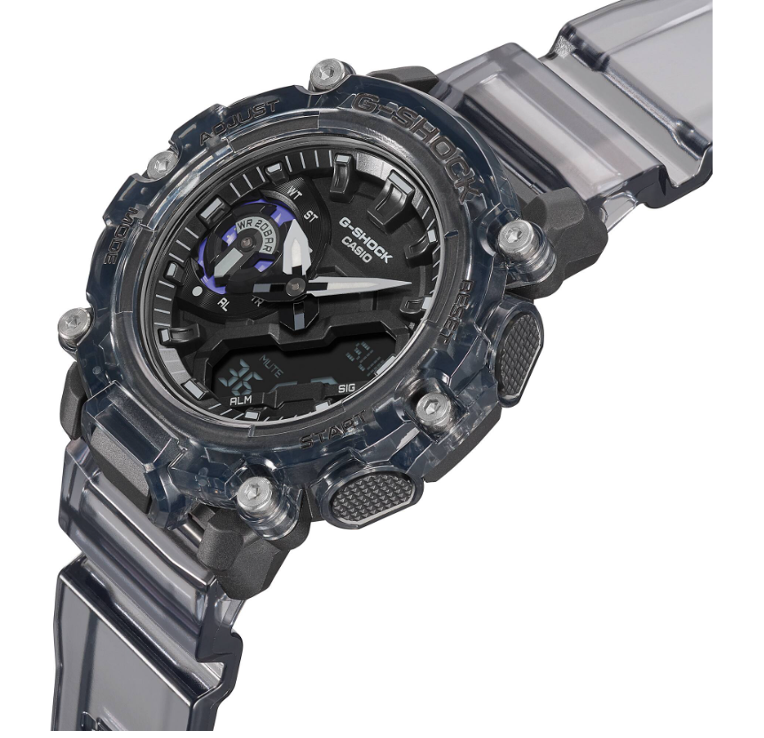 Casio G-Shock GA2200SKL-8A Analog Digital Shock Resistant Watch - Transparent Gray for Men | Waterproof Sports & Outdoor Adventure Timepiece