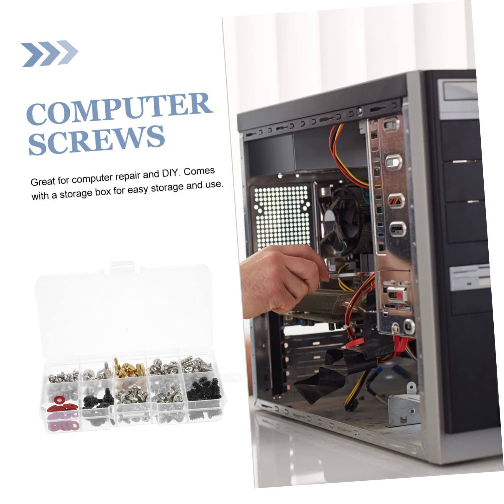 4 Sets Computer Screws Kit - Flat Head, Standoffs, Spacer Screws for PC Case & Motherboard (Carbon Steel, Nickel Plated) | Perfect for PC Building, Repair, and DIY Computer Upgrades