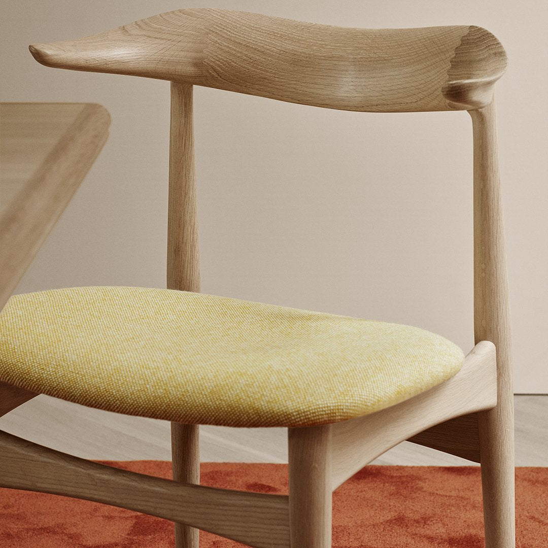 Knud Farch Cow Horn Chair Seat - Upholstered Warm Nordic Style for Living Room & Office Decor