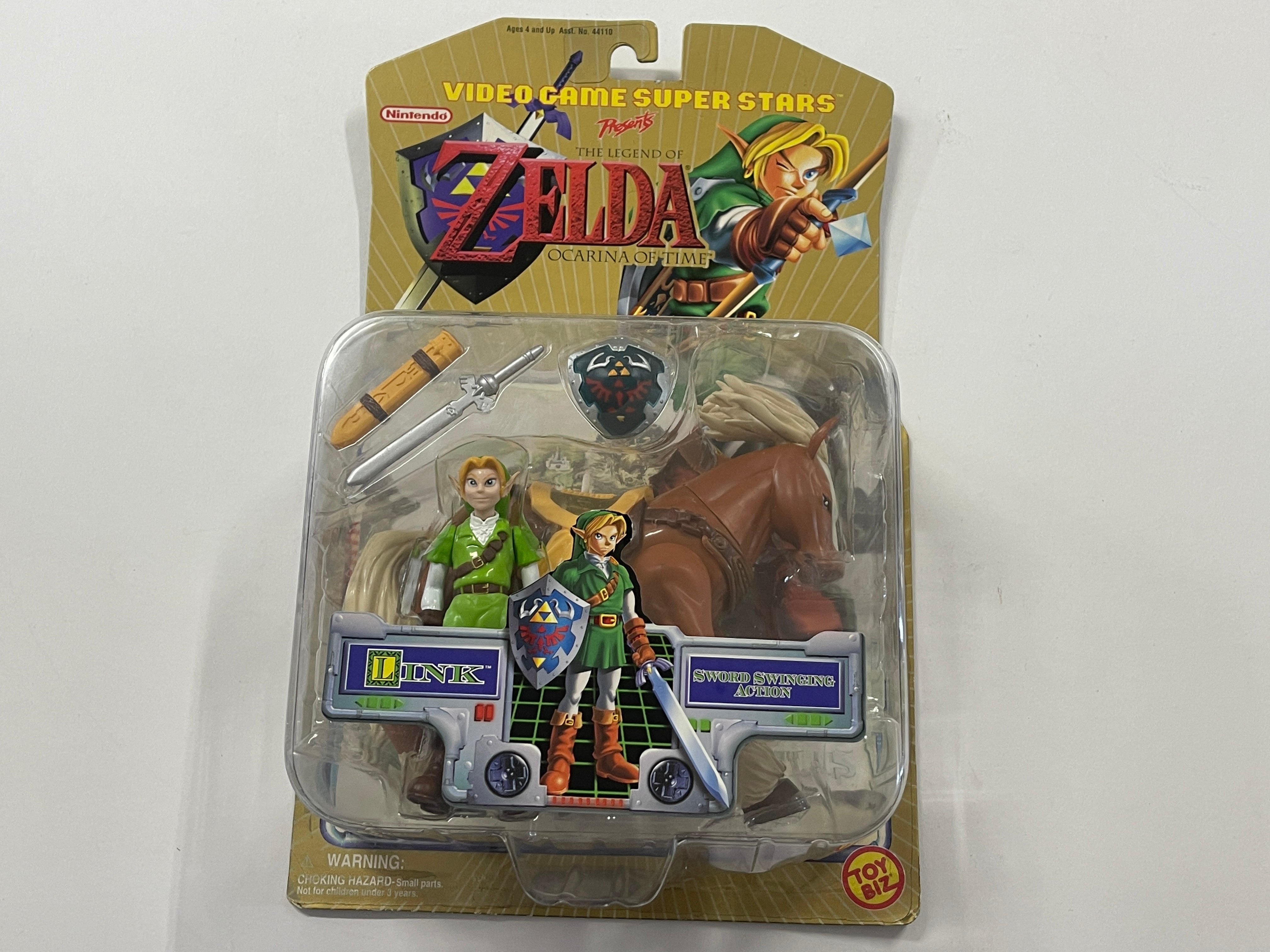 Authentic Toy Biz Video Game Superstars 2000 The Legend of Zelda Ocarina of Time Link & Epona Action Figure Set - Brand New Sealed Collectible - Perfect for Gaming Display, Zelda Fan Gifts, and Anime Figure Collections