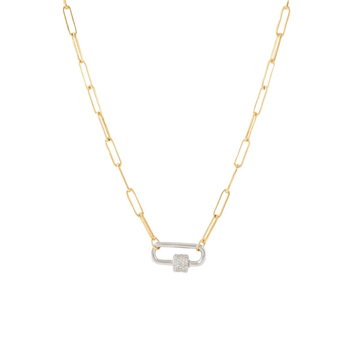 POISE Oval Link Open Ended Necklace in Gold - Adjustable Chain with Connector for Layering & Stacking | Perfect for Everyday Wear & Special Occasions