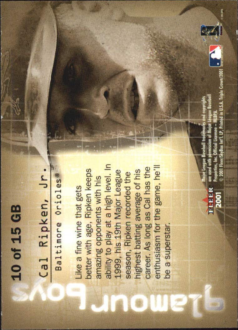 2001 Fleer Triple Crown Cal Ripken #10 Card - NM-MT for Collectors