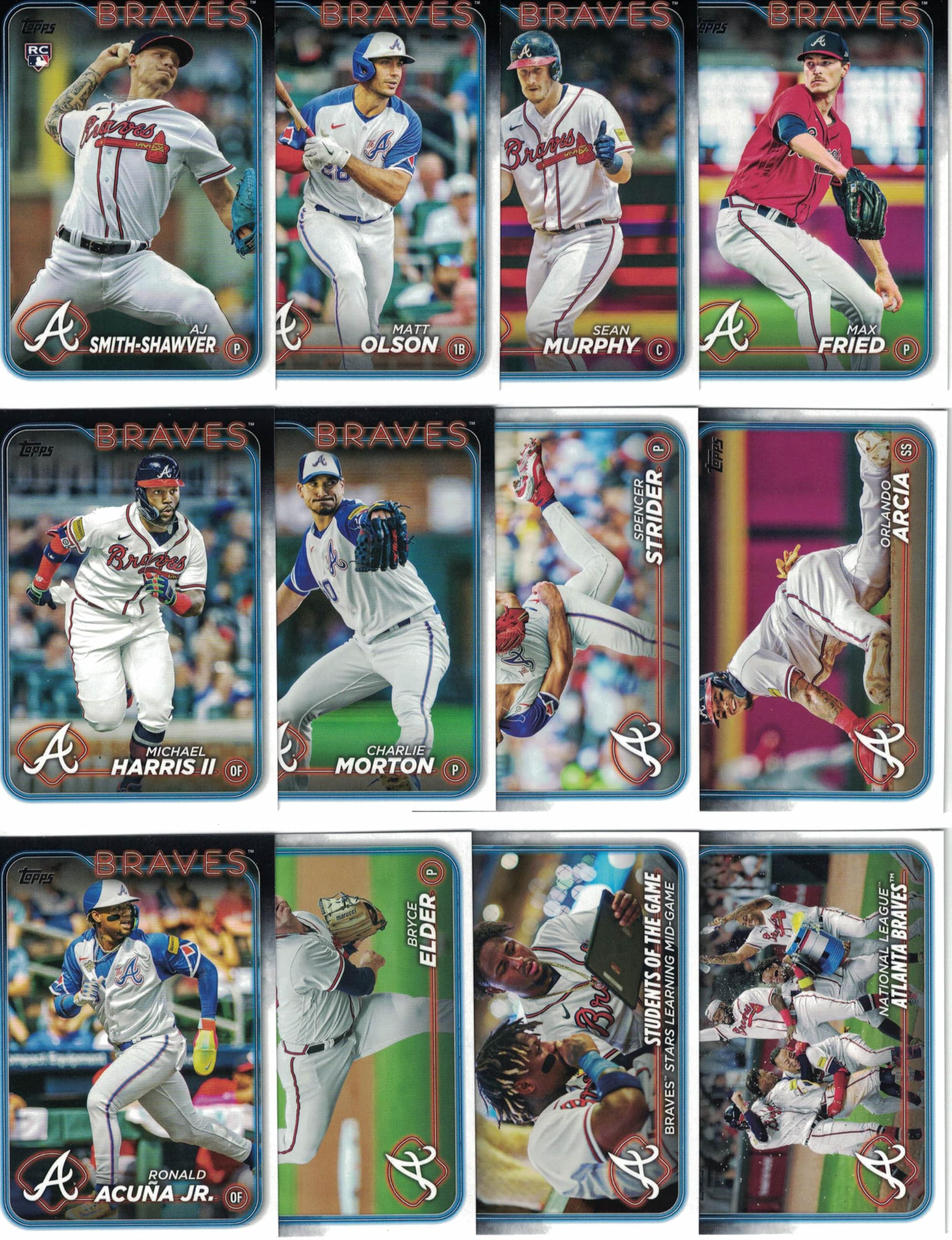 2000 Atlanta Braves Baseball Cards Collection - 2024 Topps Edition | MLB Memorabilia for Collectors & Fans | Perfect for Display, Trading, and Sports Memorabilia Enthusiasts