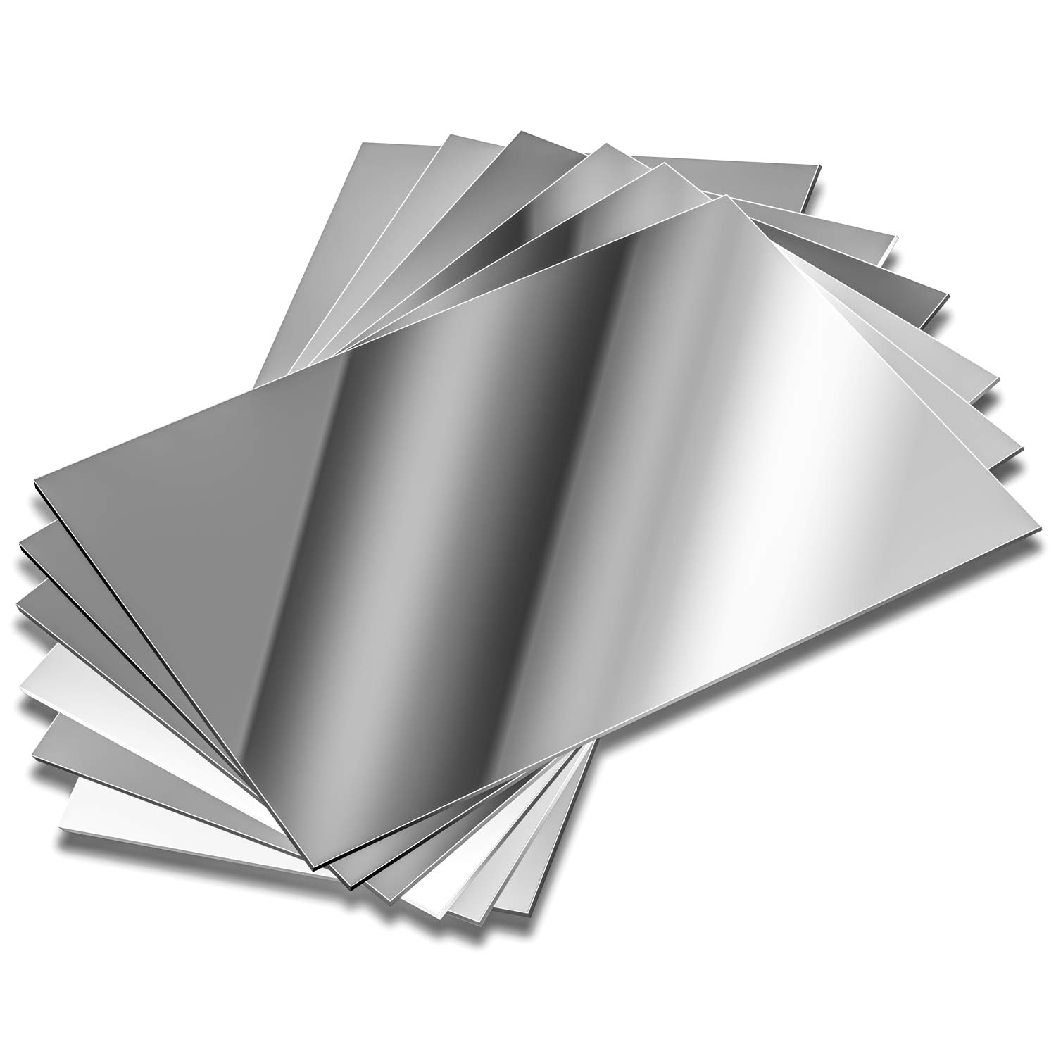 ELCOHO 12 Pack Flexible Plastic Mirror Sheets - Self Adhesive Silver Mirror Tiles for Wall Decor, DIY Crafts & Classroom Projects - Perfect for Home Decor, Bathroom, Kids Room & Educational Activities