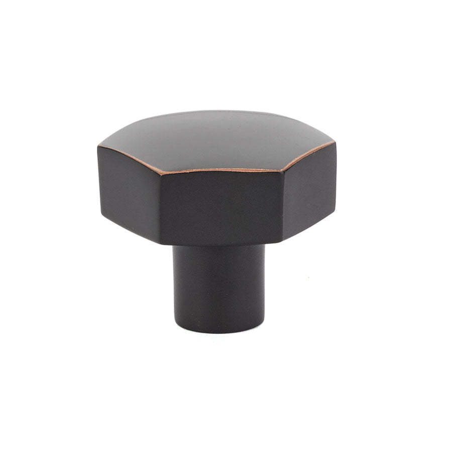 Geometric Oil Rubbed Bronze Cabinet Knobs and Drawer Pulls - Modern Kitchen & Bathroom Hardware for Cabinets, Dressers, and Furniture (Set of 10)