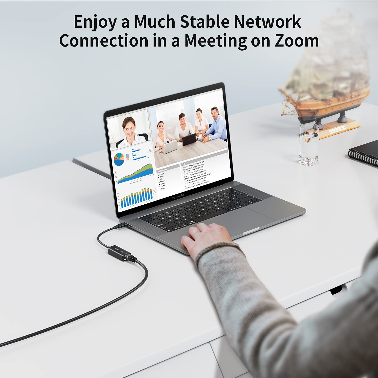 CableCreation USB C to 2.5G Ethernet Adapter - USB 3.1 to RJ45 2.5 Gigabit LAN Thunderbolt 3 Network Converter - Compatible with MacBook Pro/Air, iPad, Surface Pro 7, Dell XPS 15/13, Chromebook - Fast Wired Internet for Gaming, Streaming & Remote Work