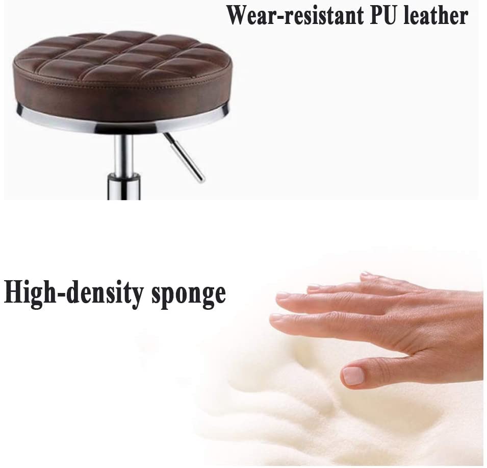 Adjustable Hydraulic Rolling Swivel Stool Chair - 70cm Height Salon, Tattoo, Massage, Spa, Kitchen, Bar & Office Stool - PU Leather Upholstery (Black) - Perfect for Hairdressers, Tattoo Artists, Therapists & Home Use