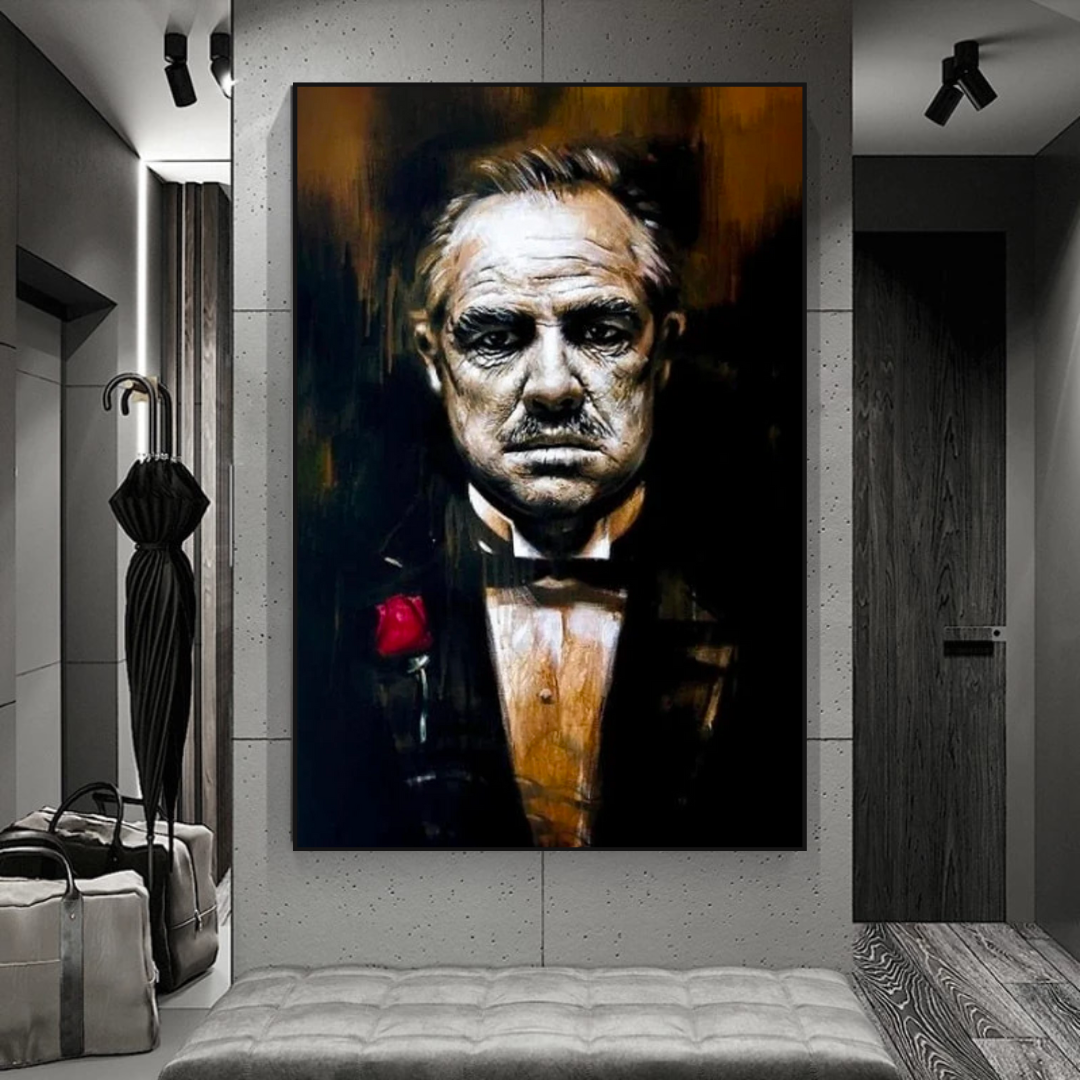 The Godfather Movie Canvas Wall Art - Iconic Film Poster Print for Home & Office Decor - Perfect for Living Room, Bedroom, or Man Cave