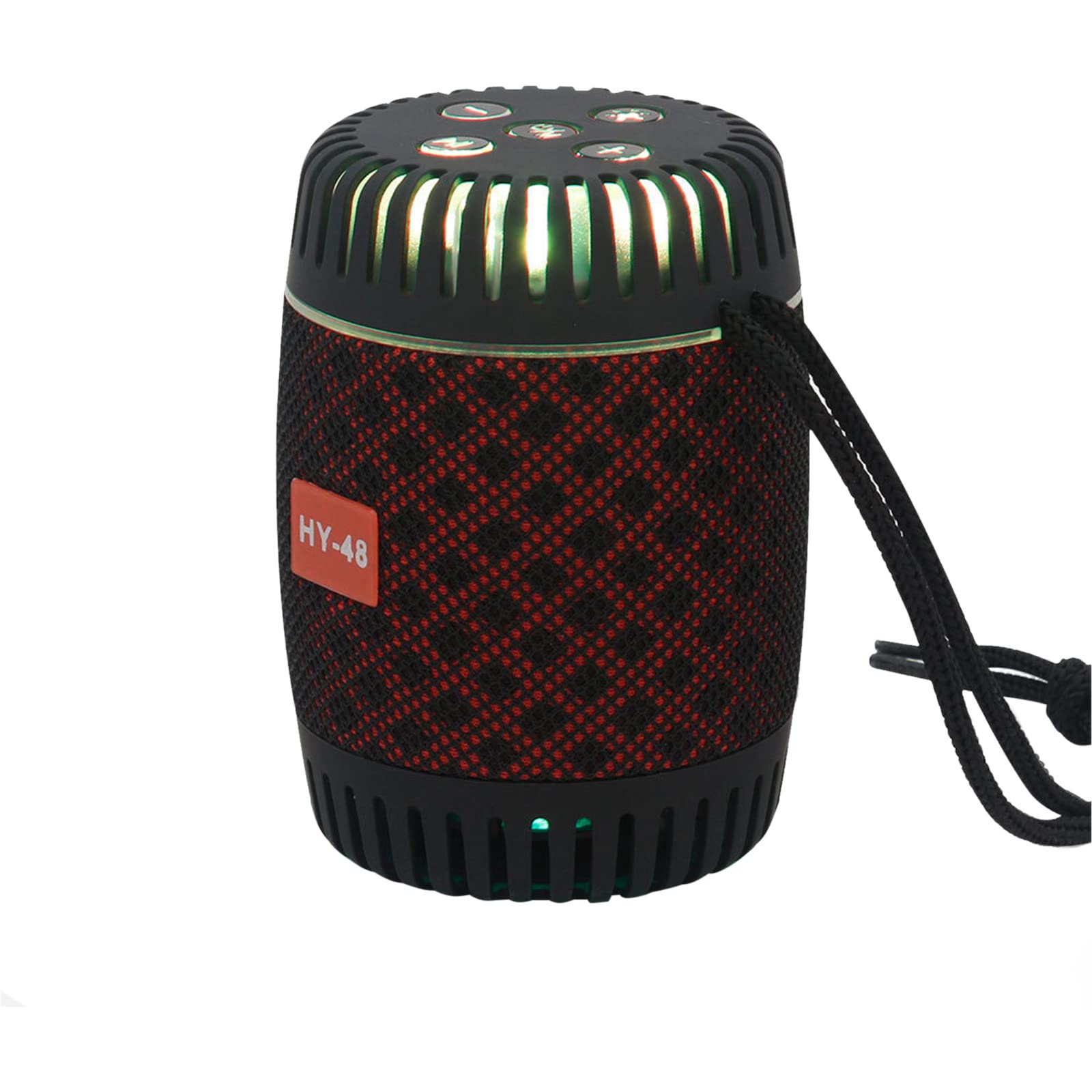 Wireless Bluetooth Speaker with Colorful LED Lights, FM Radio, HiFi Sound & Rechargeable Battery - Portable Outdoor Speaker with Loud Stereo Sound, Supports Bluetooth/TF/USB/AUX - Perfect for Travel, Camping, Beach & Party