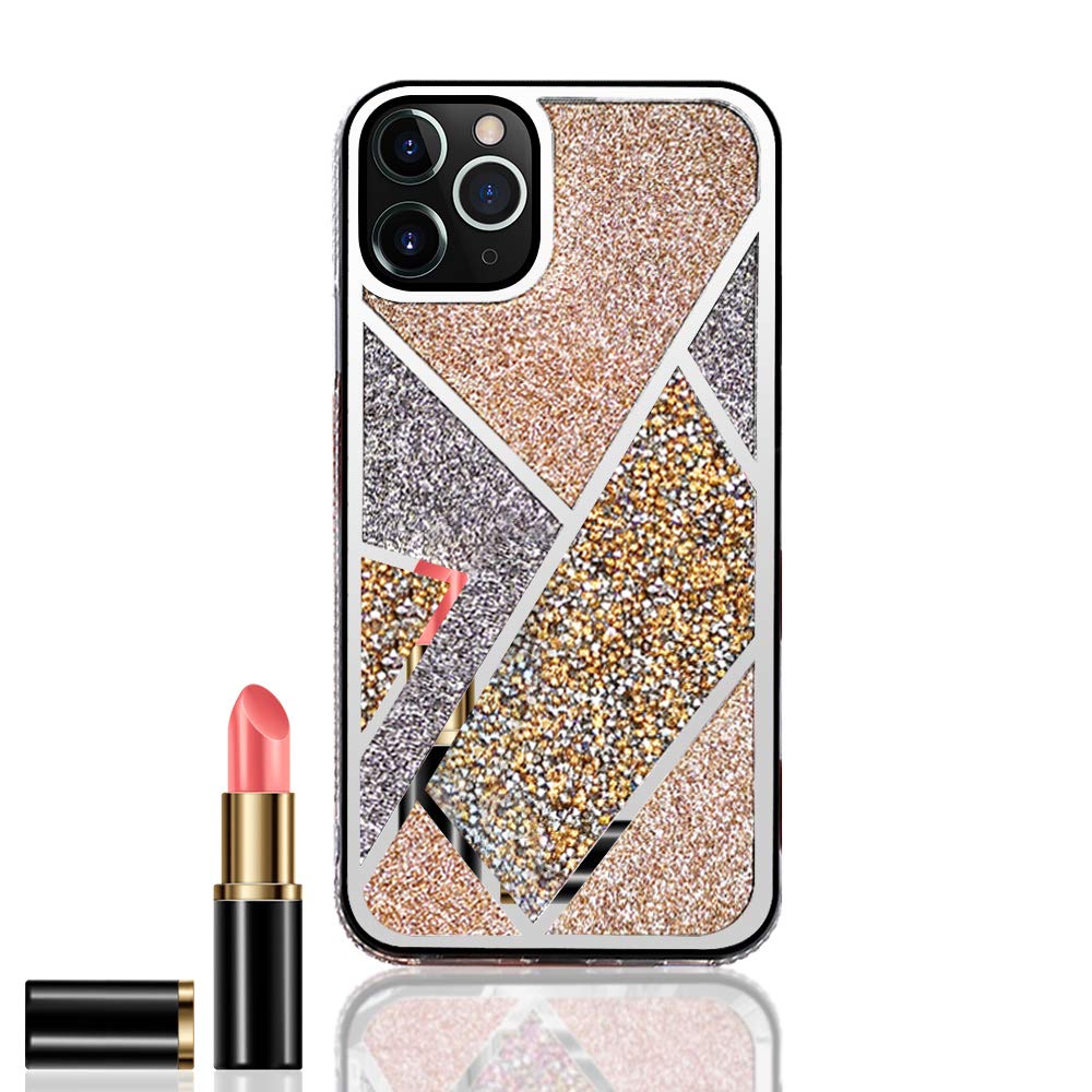 Luxury Bling Glitter Diamond Mirror Case for iPhone 12 - Rhinestone Shiny Protective Anti-Fall Phone Cover for Women (6.1