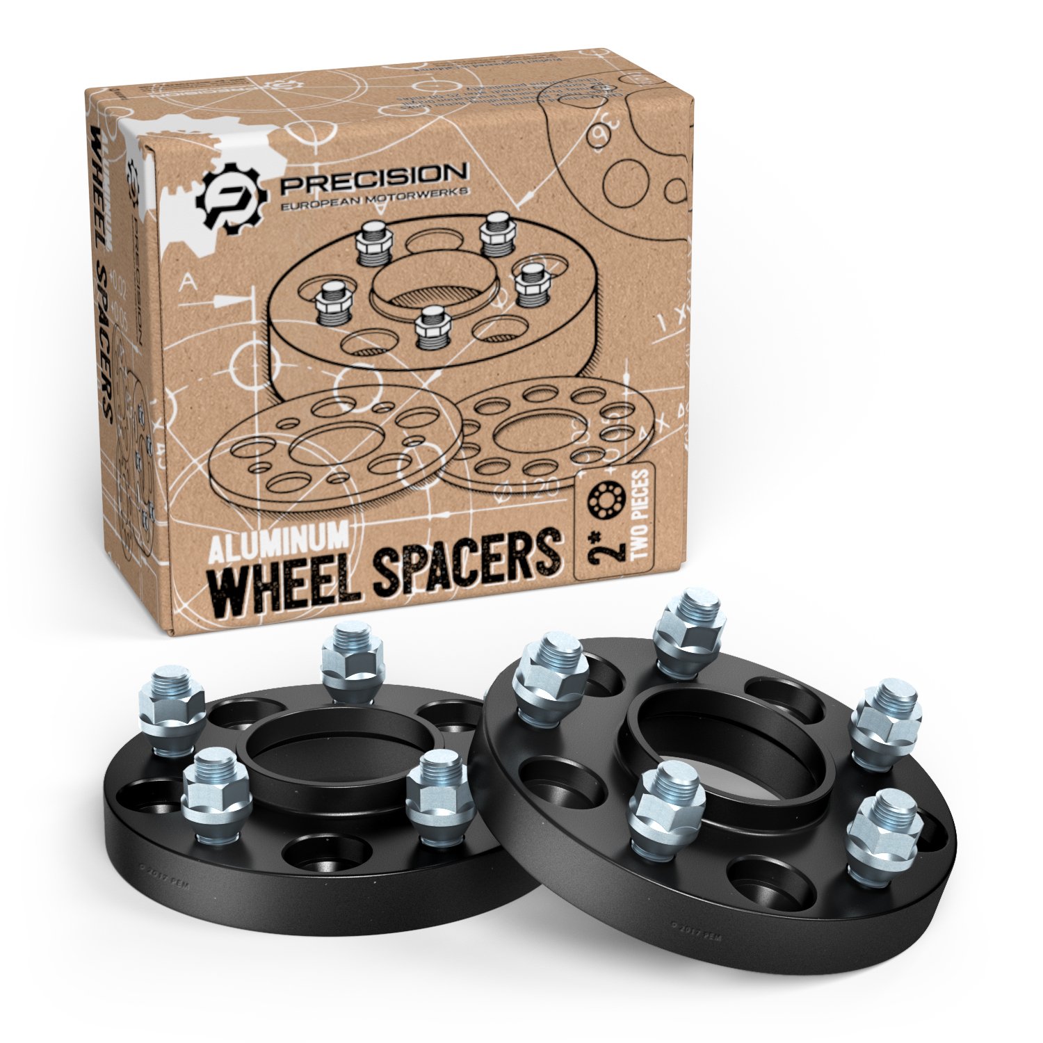 **1in StanceMagic Hubcentric 5x4.5 Wheel Spacers (70.5mm Bore, 1/2x20 Studs) – Compatible with Ford Mustang, Edge, Crown Victoria, Ranger, Explorer & Lincoln Town Car, Mark 7 – Black 5x114.3 Adapters – Pack of 2 – Perfect for Off-Roading, Custom Wheels & Performance Upgrades**