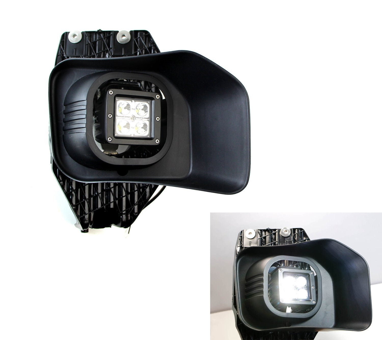 40W CREE LED Cube Fog Light Kit with Bezel Cover & Wiring Harness for 2011-2016 Ford F250 F350 F450 Trucks - Off-Road, Foggy Weather & Night Driving Lighting Upgrade