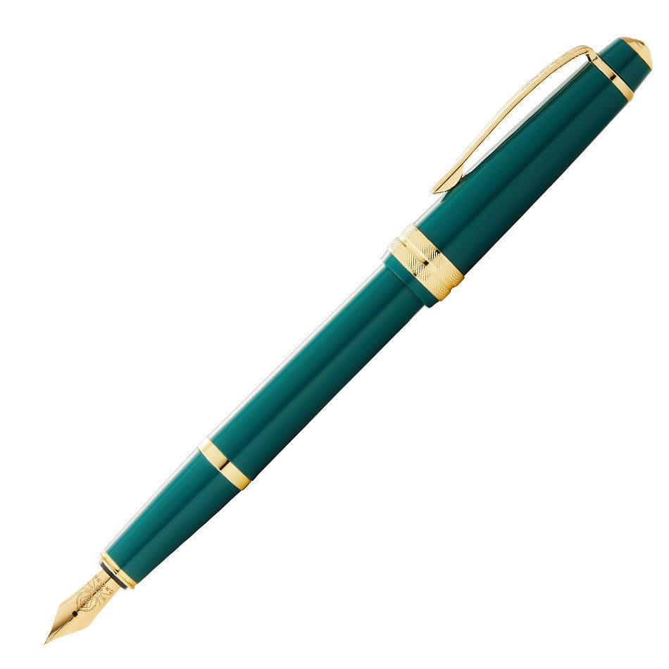 Cross Bailey Light Fountain Pen - Green with Gold Trim - Premium Writing Instrument for Calligraphy, Journaling & Office Use